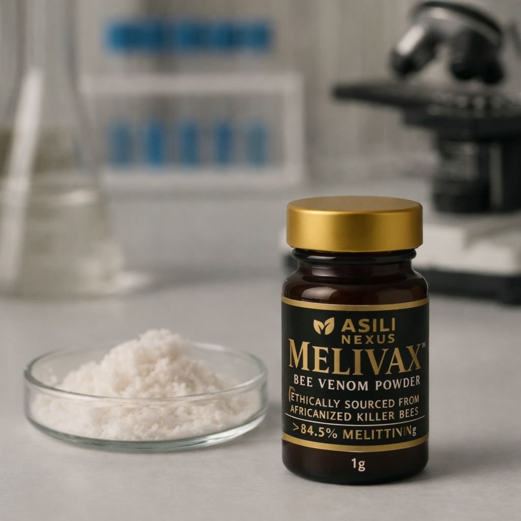 What it is & why it’s premium:Melivax™ Pure Bee Venom is a highly concentrated, ethically harvested apitoxin sourced from tropical highland apiaries and collected using non-lethal technology to preserve purity and potency. Each gram is rich in bioactive compounds, including high melittin content, making it suitable for advanced applications. Who it's for:Ideal for researchers, apitherapy professionals, pharmaceutical formulators, and controlled laboratory use. Disclaimer:For professional, research, or controlled use.